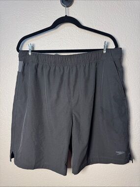 Speedo Men's Dark Gray Athletic Swim Shorts